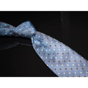 Versa Silk Men's 100% Silk Tie Seven Fold Foulard Light Blue Yellow China